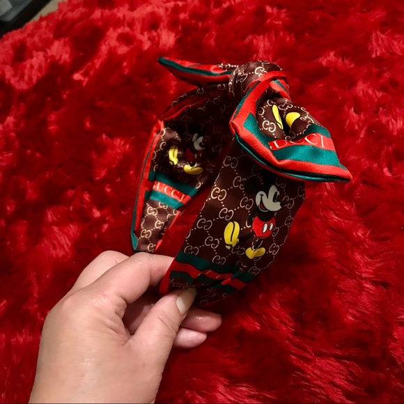 Beautiful stylish Disney Mickey Mouse/GG headband w/ bow. Burgundy. One size - Picture 3 of 9